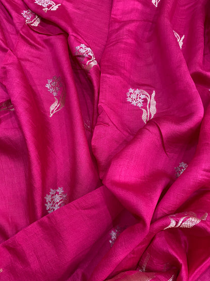 Magenta Raggio Sona Rupa Couture Pure Dupion Silk Banarasi Saree
