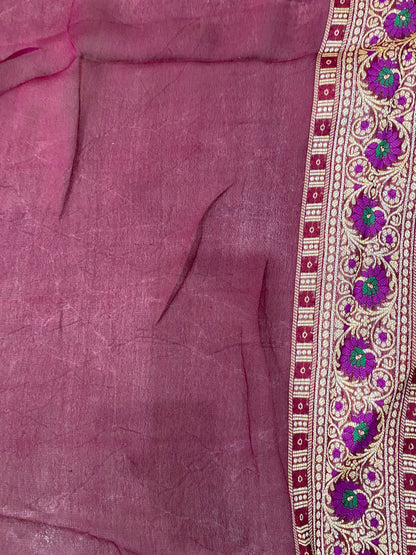 Vino Regale Pekhwa Couture Pure Khaddi Chiffon Banarasi Saree