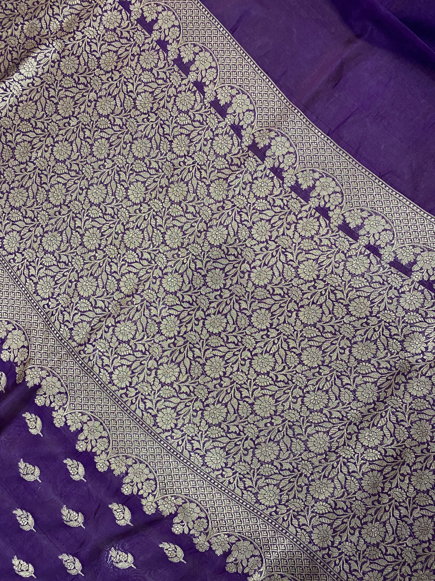 Viola Preziosa Cutwork Butis Couture Pure Mango Silk Banarasi Saree
