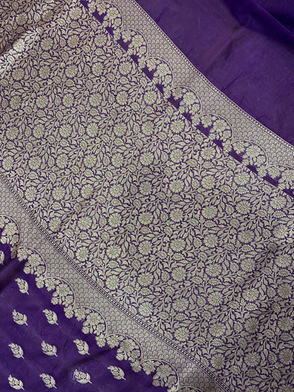 Viola Preziosa Cutwork Butis Couture Pure Mango Silk Banarasi Saree