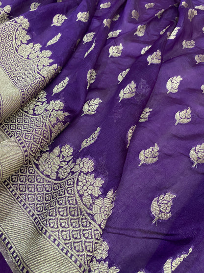 Viola Preziosa Cutwork Butis Couture Pure Mango Silk Banarasi Saree