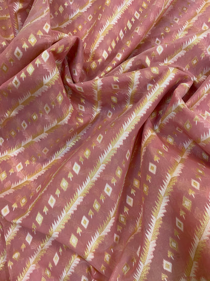 Handwoven Pink Pure Banarasi Cotton Sari by Shades Of Benares - banarasi - banarasi saree shop