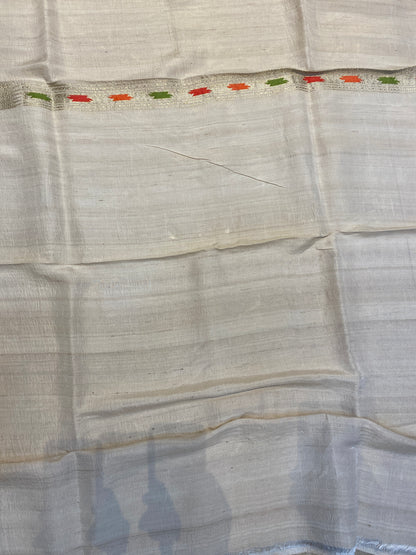 Pure Khaddi Tussar Silk Kadhwa Banarasi Saree with Minakari Motifs