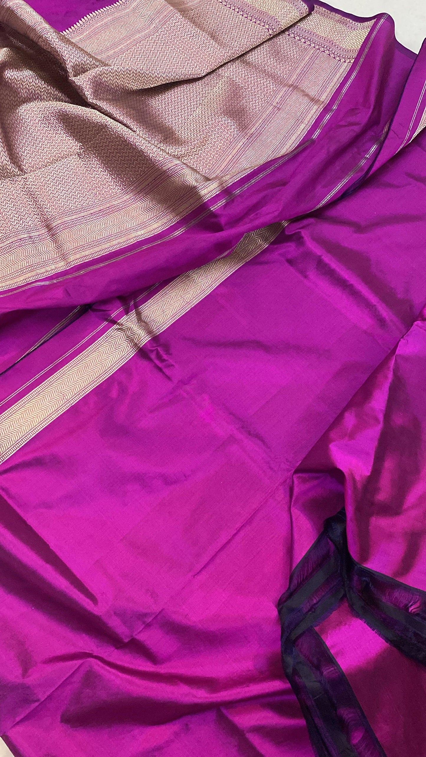 Kadhwa Purple Pure Banarasi Silk Sari by Shades Of Benares - banarasi - banarasi saree shop