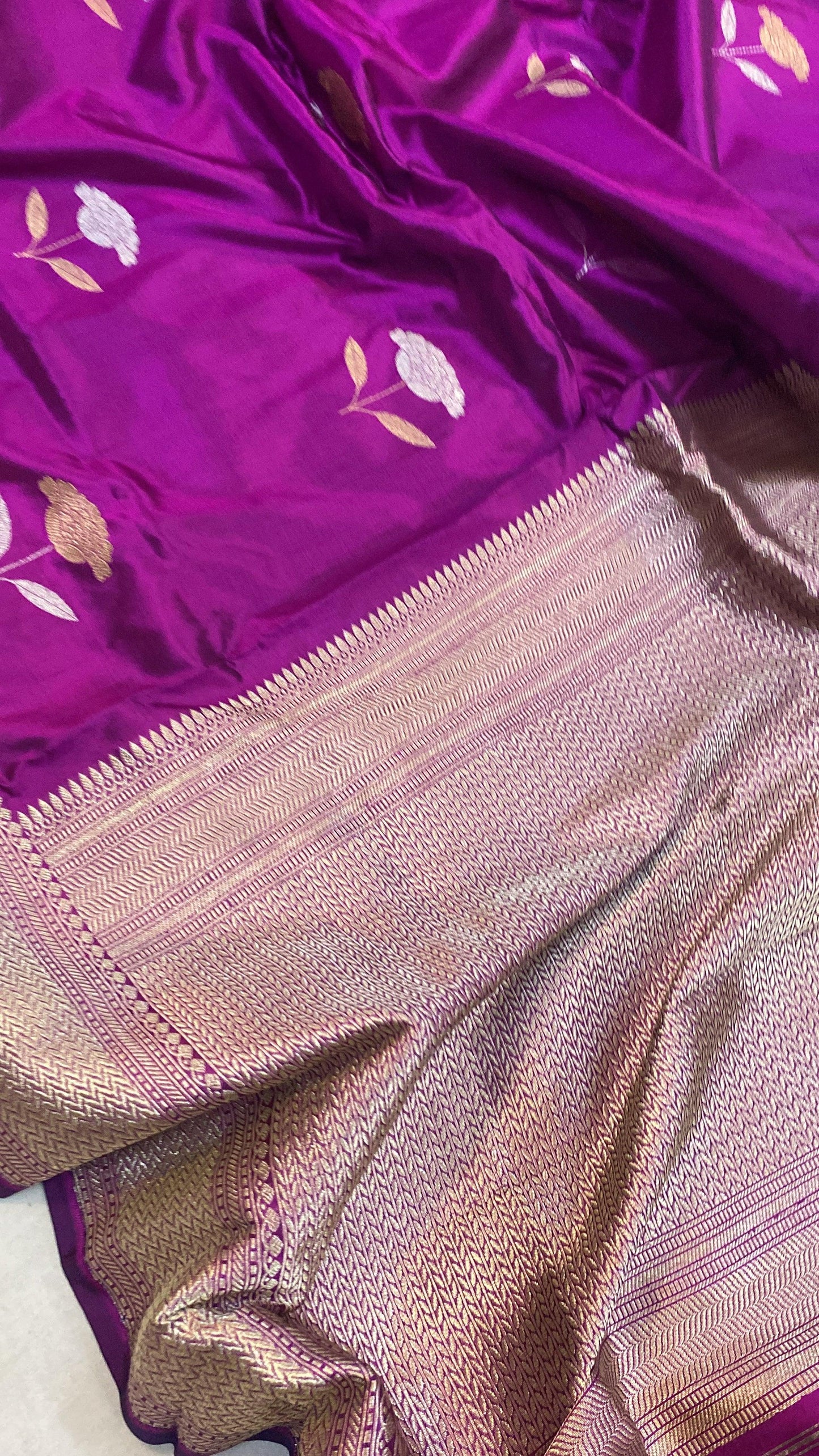 Kadhwa Purple Pure Banarasi Silk Sari by Shades Of Benares - banarasi - banarasi saree shop