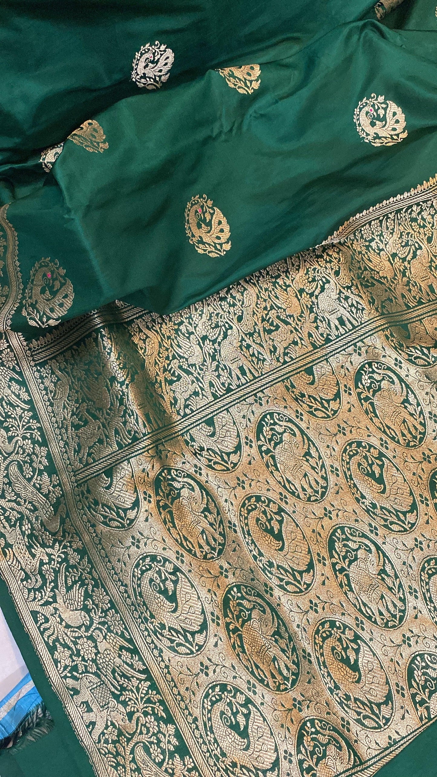 Kadhwa Green Pure Banarasi Silk Sari by Shades Of Benares - banarasi - banarasi saree shop