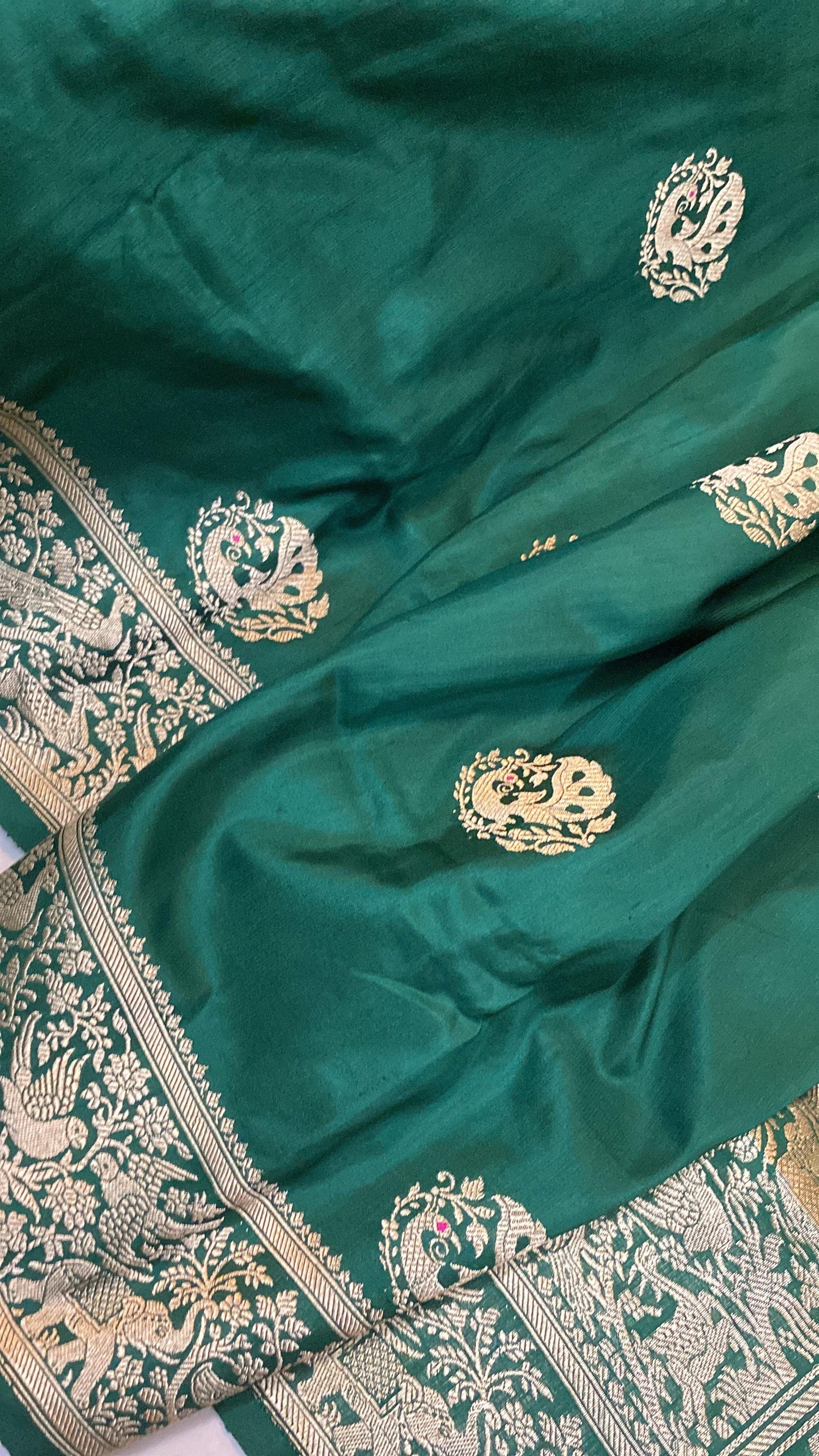 Kadhwa Green Pure Banarasi Silk Sari by Shades Of Benares - banarasi - banarasi saree shop