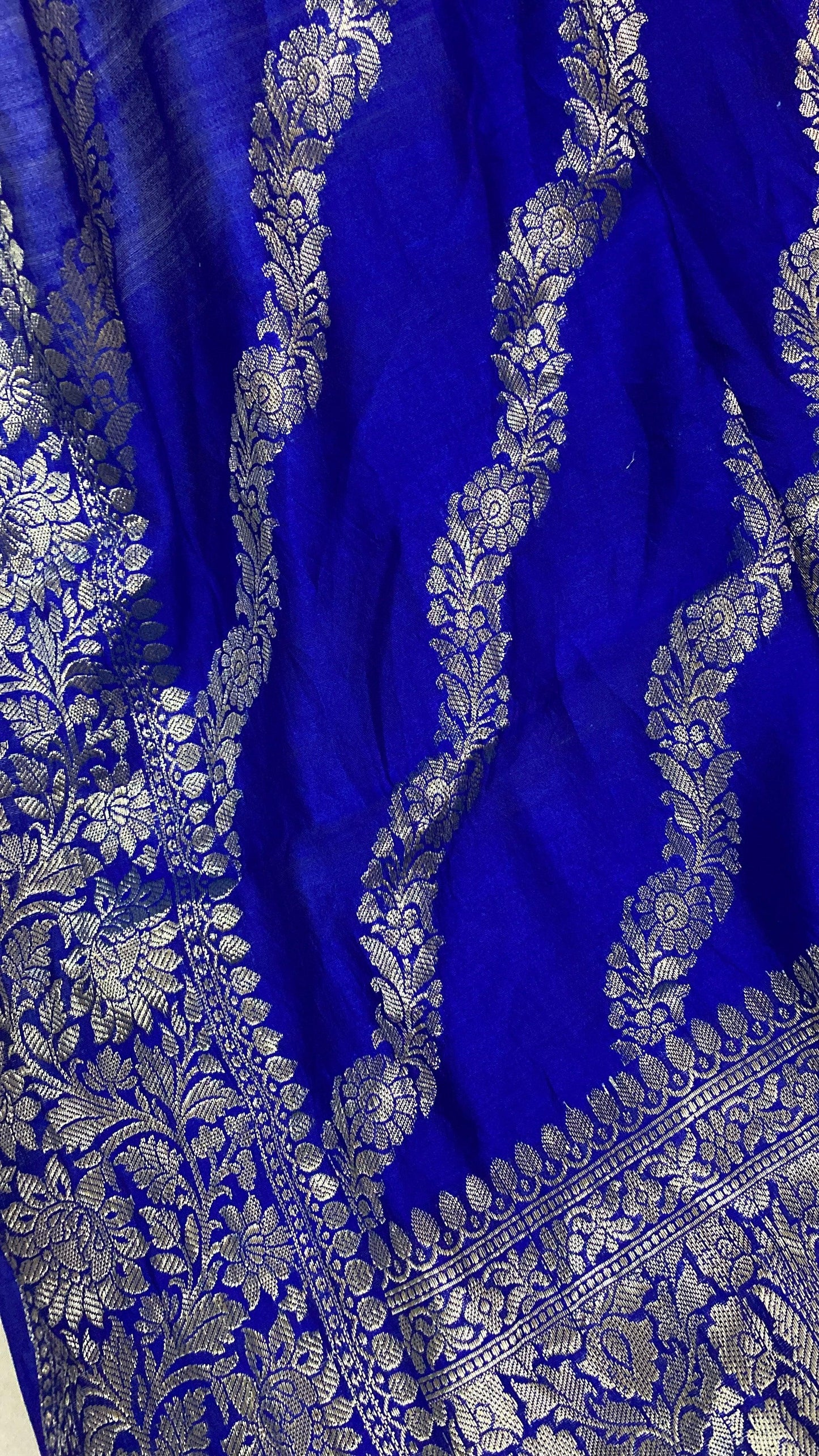 Handwoven Blue Pure Banarasi Silk Sari by Shades Of Benares - banarasi - banarasi saree shop