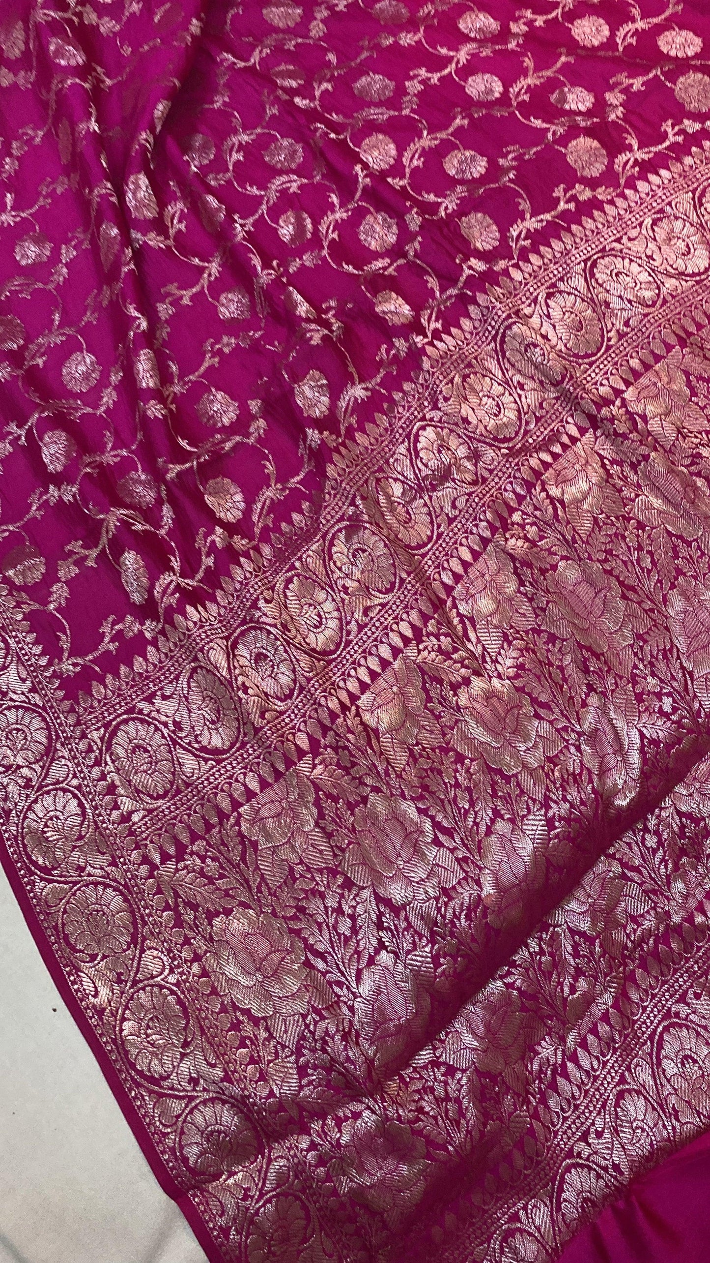 Handwoven Pink Pure Banarasi Silk Sari by Shades Of Benares - banarasi - banarasi saree shop