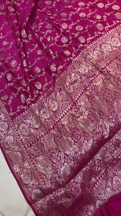 Handwoven Pink Pure Banarasi Silk Sari by Shades Of Benares - banarasi - banarasi saree shop