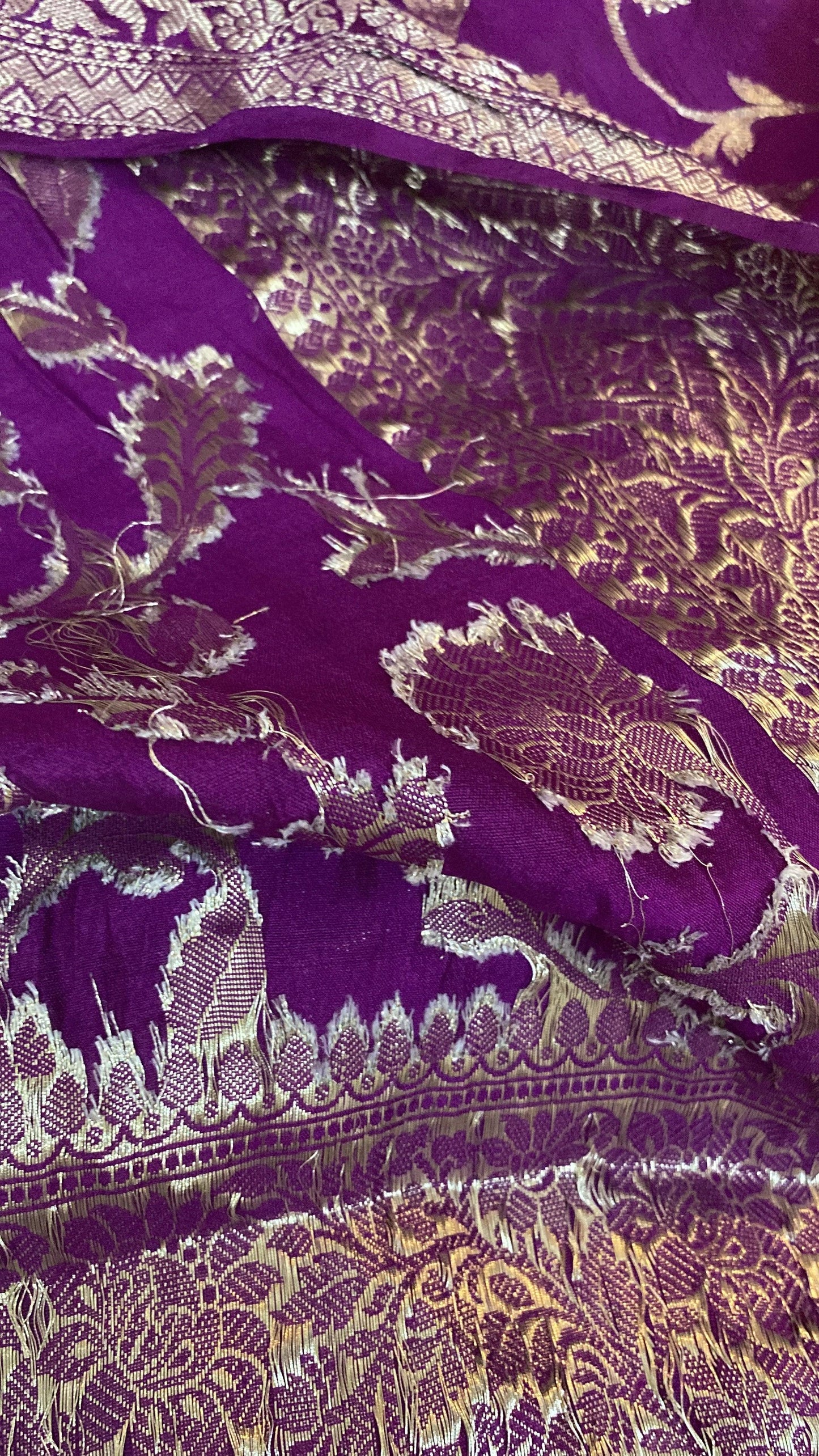 Handwoven Purple Pure Banarasi Silk Sari by Shades Of Benares - banarasi - banarasi saree shop