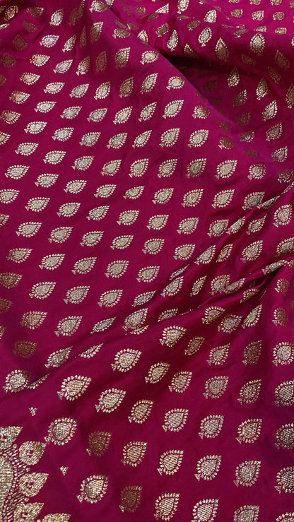 Handwoven Pink Banarasi Silk Sari by Shades Of Benares - banarasi - banarasi saree shop