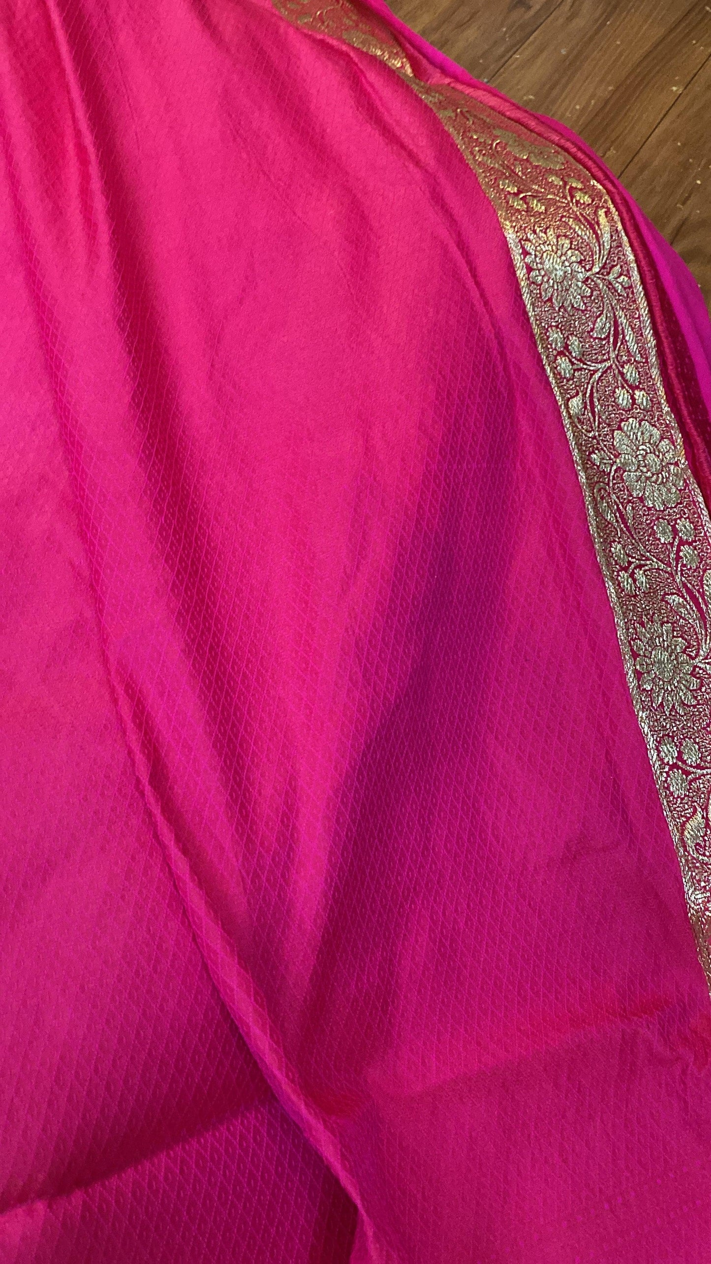 Handwoven Pink Banarasi Silk Sari by Shades Of Benares - banarasi - banarasi saree shop