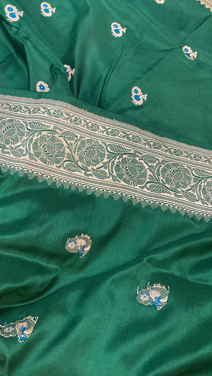 Kadhwa Green Pure Banarasi Silk Sari by Shades Of Benares - banarasi - banarasi saree shop