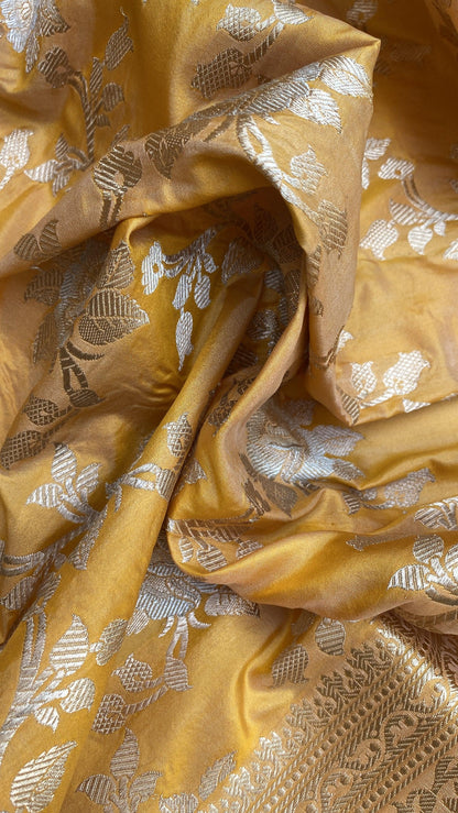 Kadhwa Yellow Pure Banarasi Silk Sari by Shades Of Benares - banarasi - banarasi saree shop