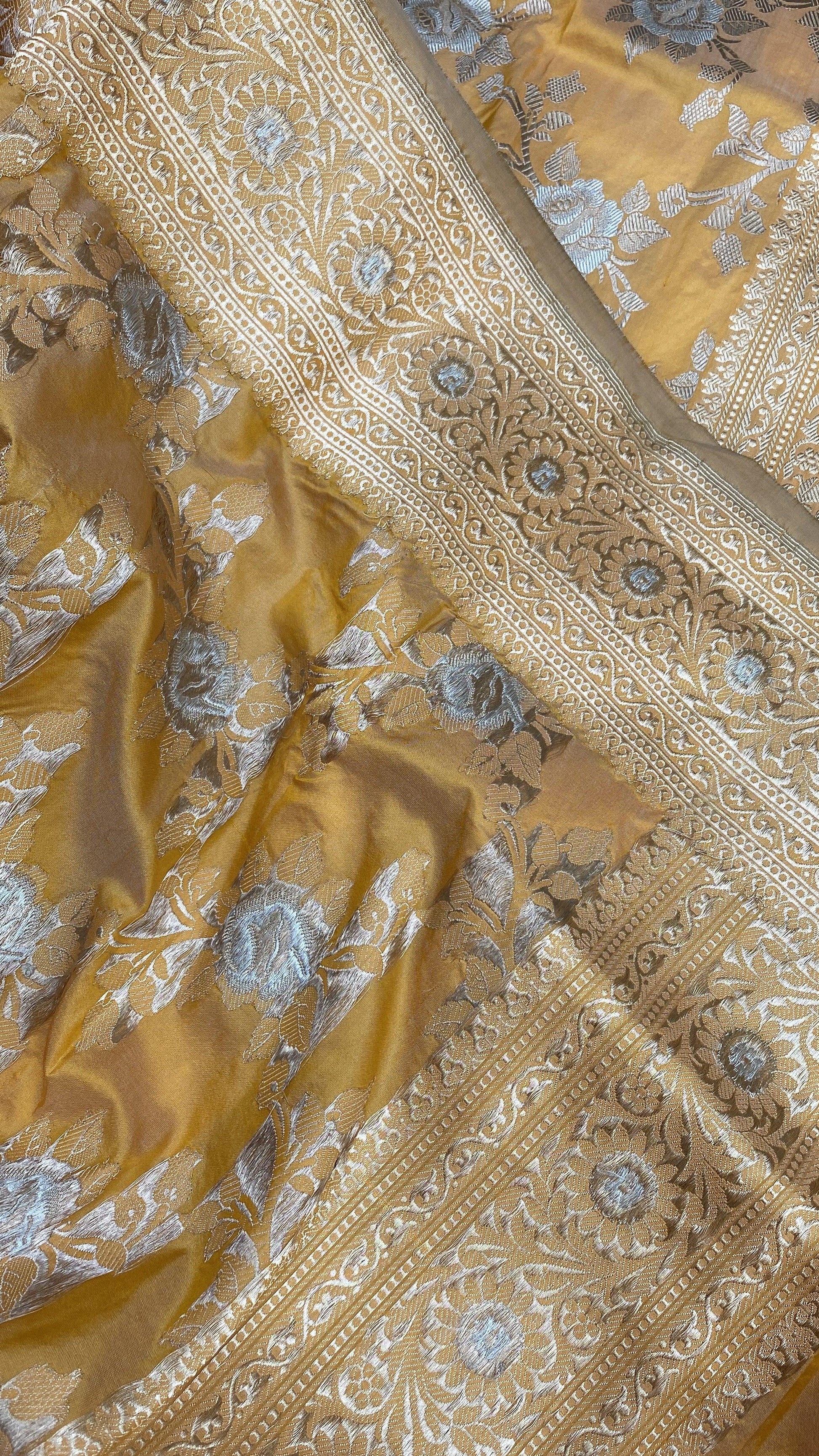 Kadhwa Yellow Pure Banarasi Silk Sari by Shades Of Benares - banarasi - banarasi saree shop