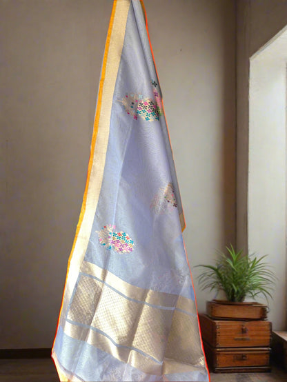 Purple Dream Tissue Silk Banarasi Saree with Kaadhwa Minakari by Shades Of Benares - banarasi - banarasi saree shop - banarasi saree manufacturers - banarasi saree wholesale - banaraasi sarees