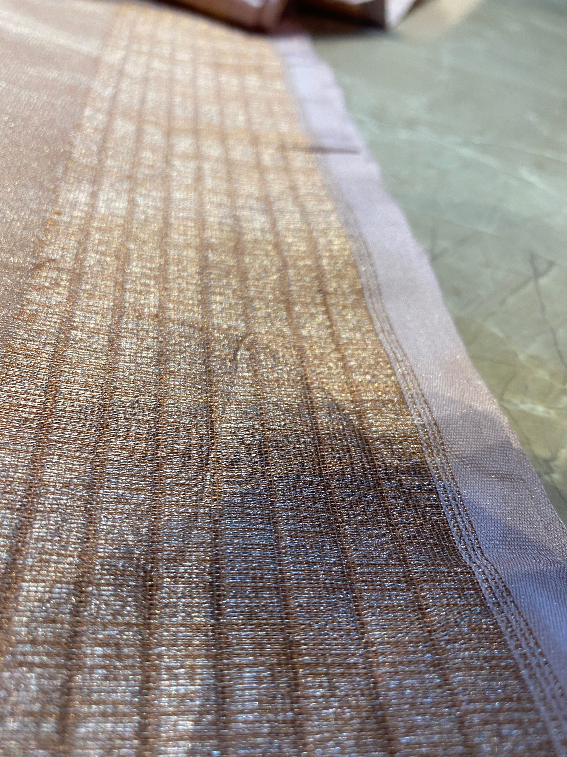 Peach Tissue Silk Banarasi Saree with Kadhwa Minakari Motifs by Shades Of Benares - banarasi - banarasi saree shop - banarasi saree manufacturers - banarasi saree wholesale - banaraasi sarees