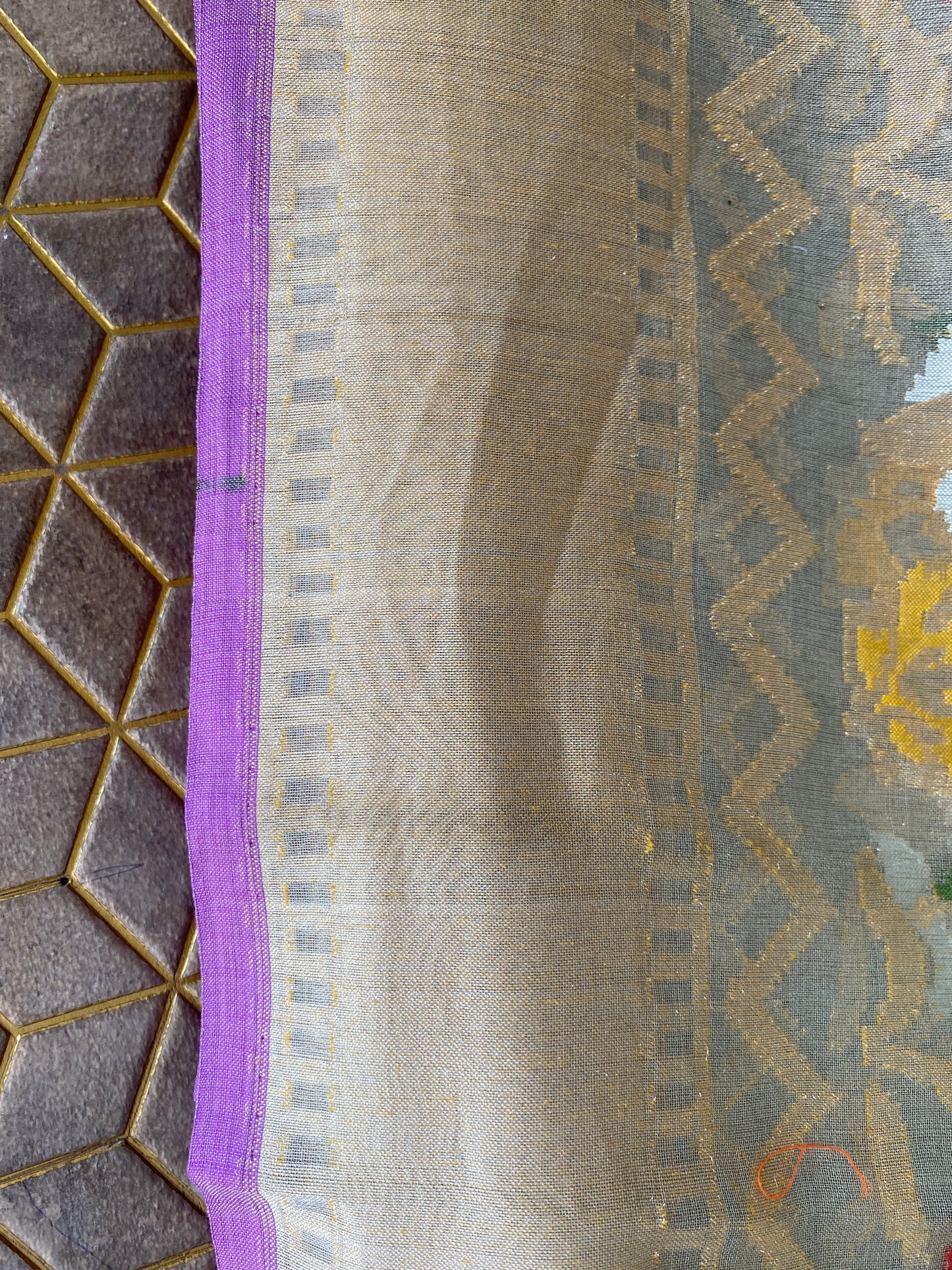 Light Grey Tissue Silk Banarasi Saree with Kadhwa Minakari & Zari Stripes by Shades Of Benares - banarasi - banarasi saree shop - banarasi saree manufacturers - banarasi saree wholesale - banaraasi sarees