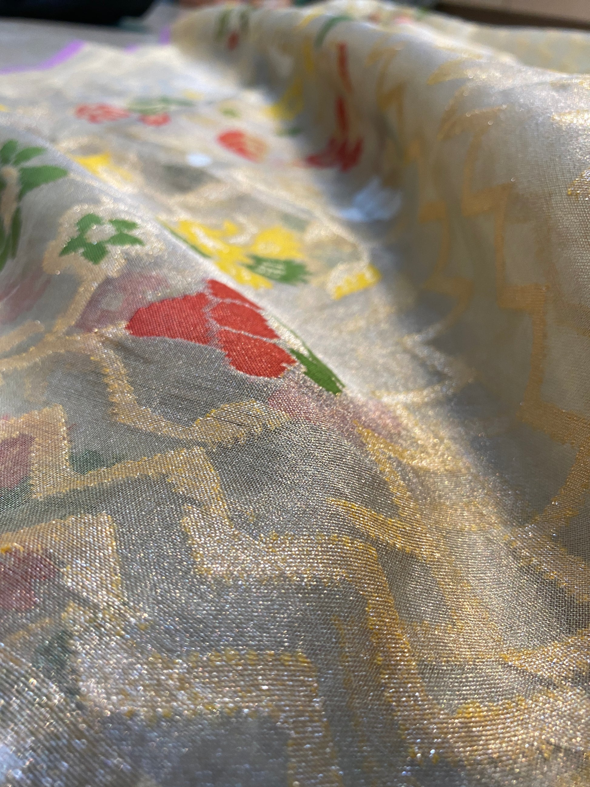 Light Grey Tissue Silk Banarasi Saree with Kadhwa Minakari & Zari Stripes by Shades Of Benares - banarasi - banarasi saree shop - banarasi saree manufacturers - banarasi saree wholesale - banaraasi sarees