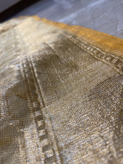 Yellow Tissue Silk Banarasi Saree with Kadhwa Minakari & Zari Weave by Shades Of Benares - banarasi - banarasi saree shop - banarasi saree manufacturers - banarasi saree wholesale - banaraasi sarees