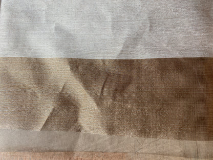 Peach Tissue Silk Banarasi Saree with Kadhwa Minakari in Temple Border by Shades Of Benares - banarasi - banarasi saree shop - banarasi saree manufacturers - banarasi saree wholesale - banaraasi sarees