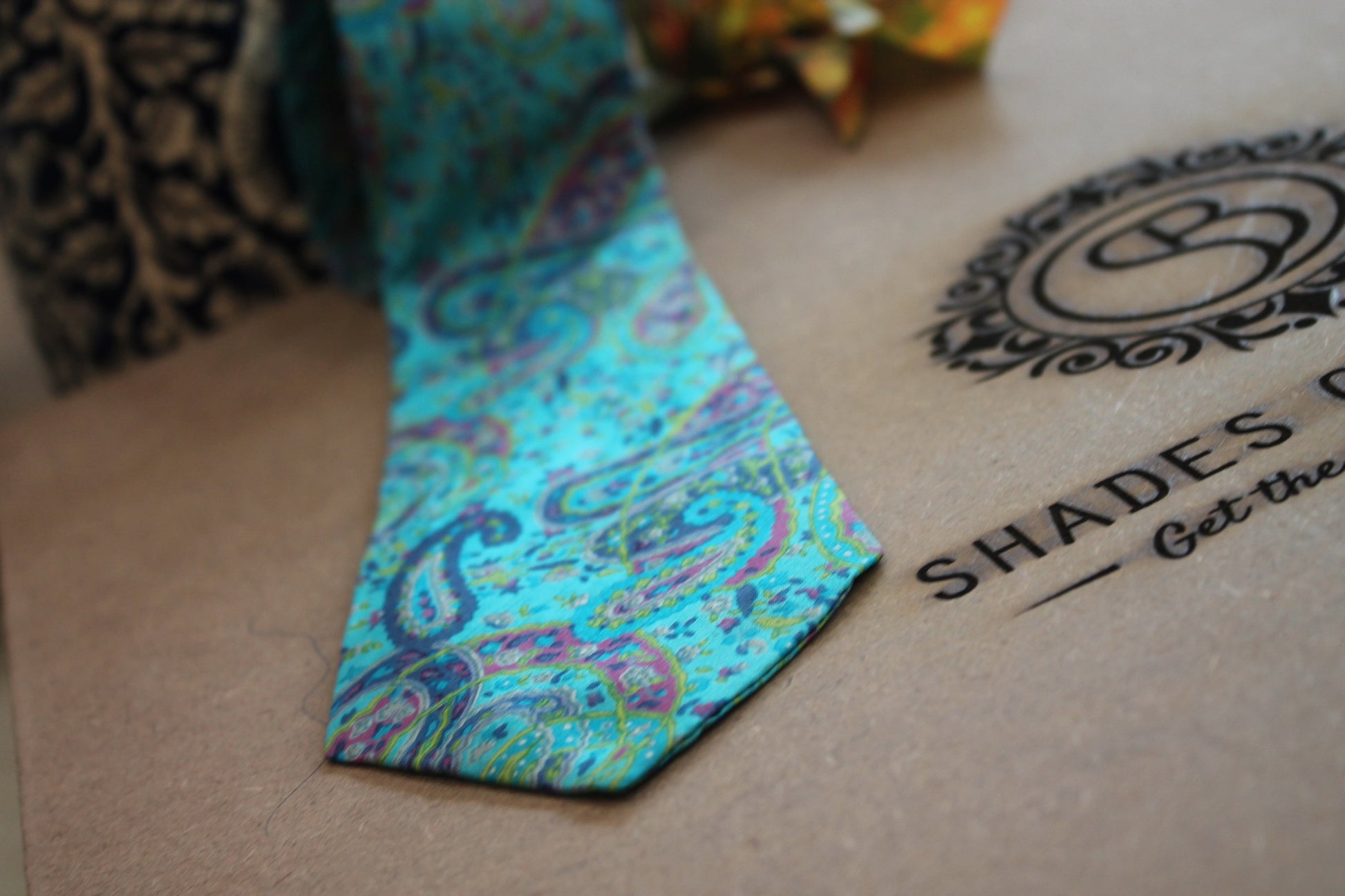 Stylish Blue Floral Banarasi Pure Raw Silk Neck Tie - Limited Edition by Shades Of Benares - banarasi - banarasi saree shop