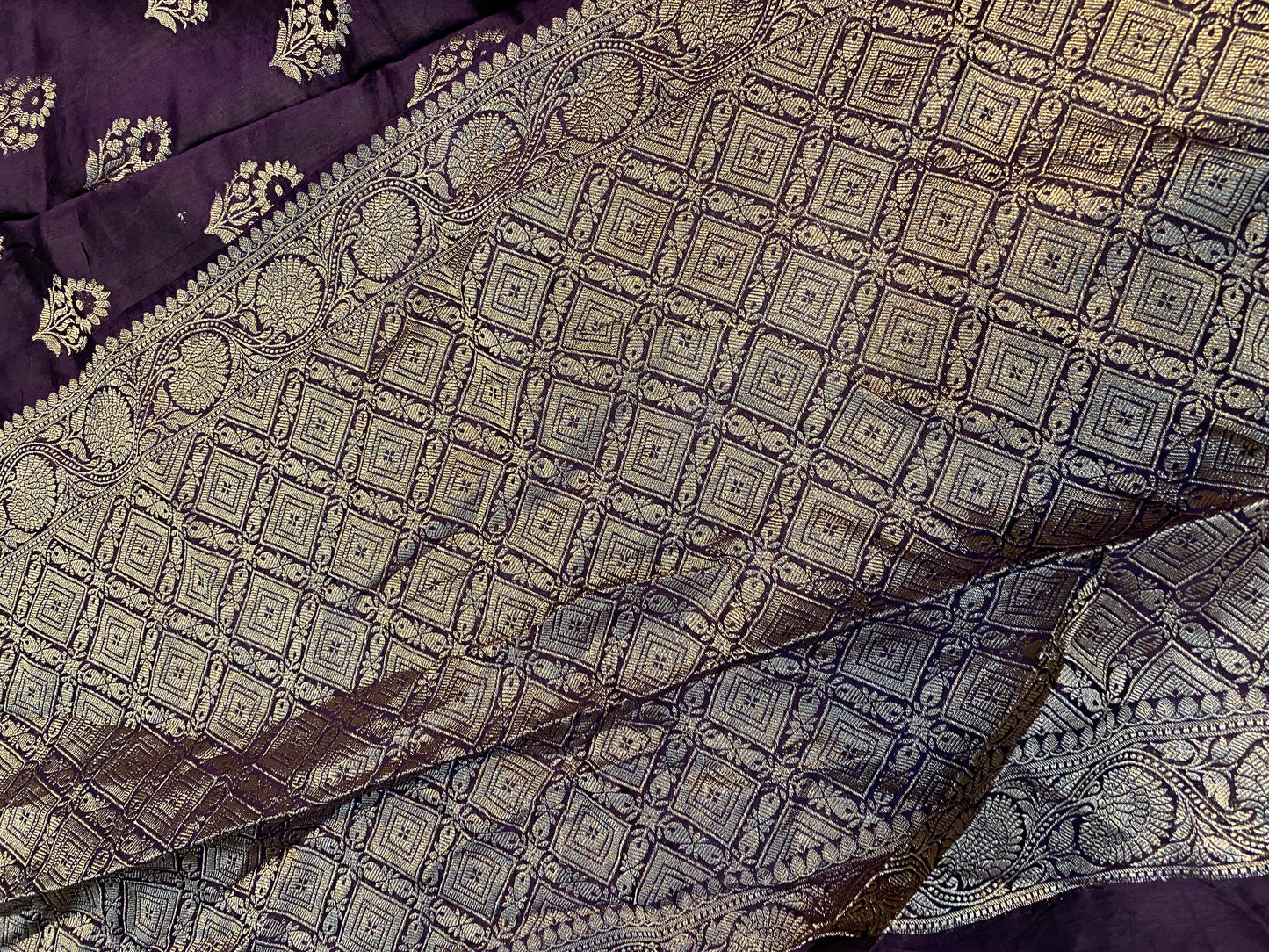 Deep Wine Handloom Pure Chanderi Silk Banarasi Saree With Gold Zari Butis by Shades Of Banaras - banarasi - banarasi saree shop - banarasi saree manufacturers - banarasi saree wholesale - banaraasi sarees