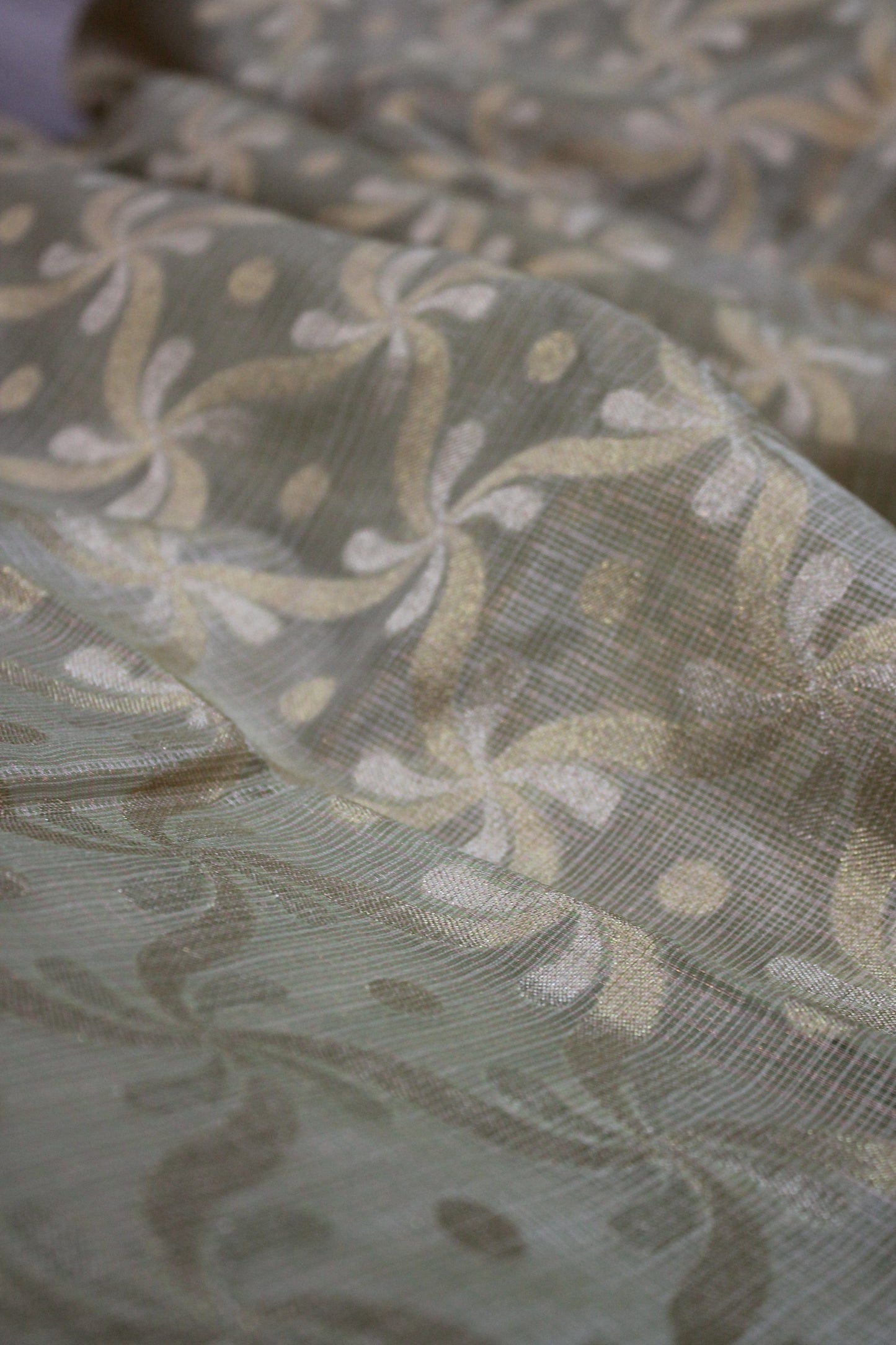 Elegant Mint Green Pure Tissue Silk Sari: A Timeless Masterpiece by Shades Of Benares - banarasi - banarasi saree shop