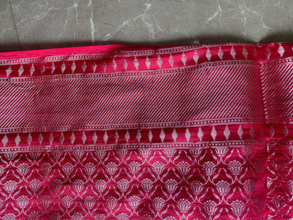 Strawberry Pink Pure Chiniya Moonga Silk Handloom Banarasi Saree by Shades Of Banaras - banarasi - banarasi saree shop - banarasi saree manufacturers - banarasi saree wholesale - banaraasi sarees