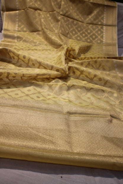 Radiant Yellow Tissue Silk Saree by Shades Of Benares - banarasi - banarasi saree shop