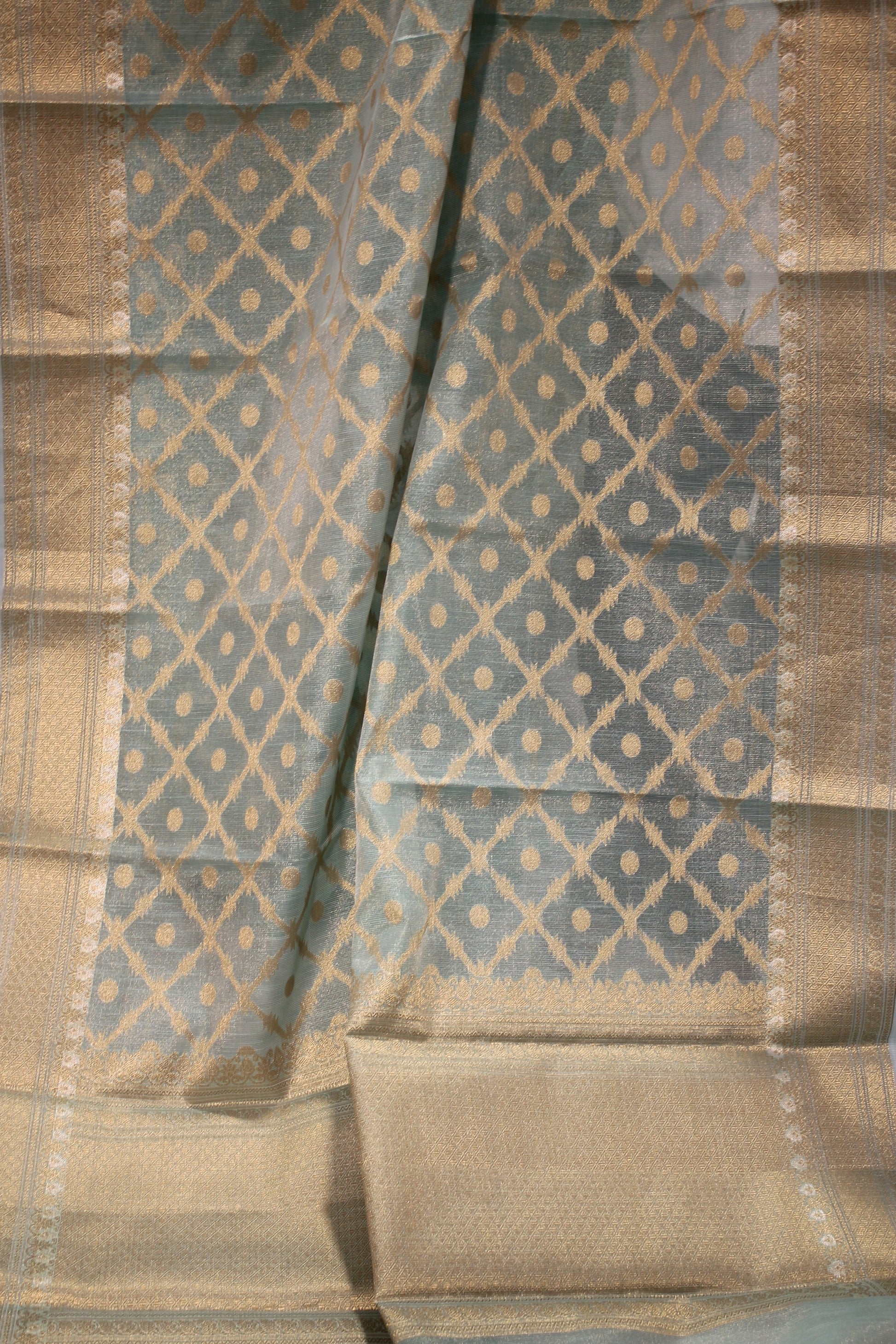 Serene Pastel Blue Tissue Silk Saree by Shades Of Benares - banarasi - banarasi saree shop