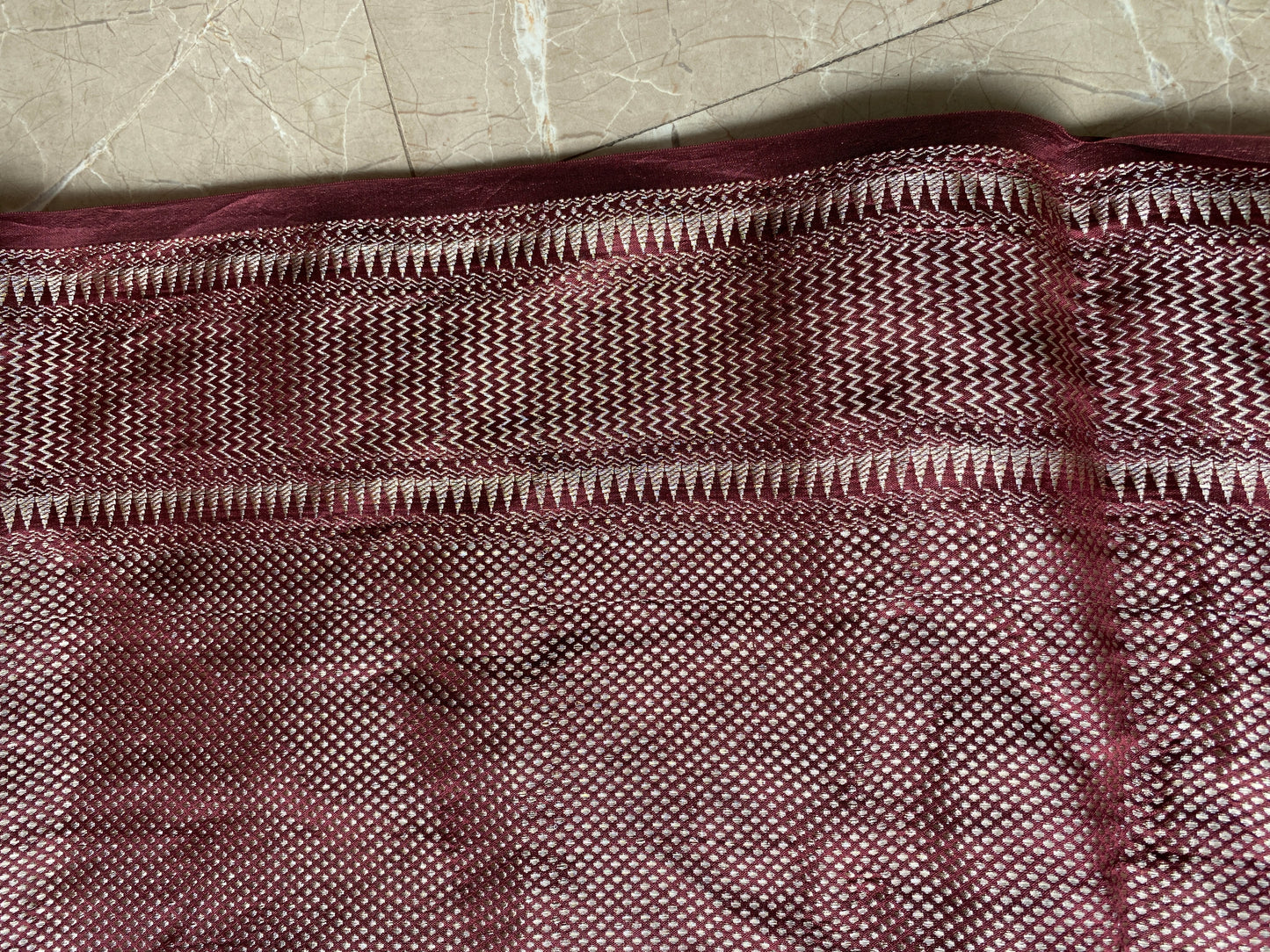 Wine Pure Chiniya Moonga Silk Handloom Banarasi Saree by Shades Of Banaras - banarasi - banarasi saree shop - banarasi saree manufacturers - banarasi saree wholesale - banaraasi sarees