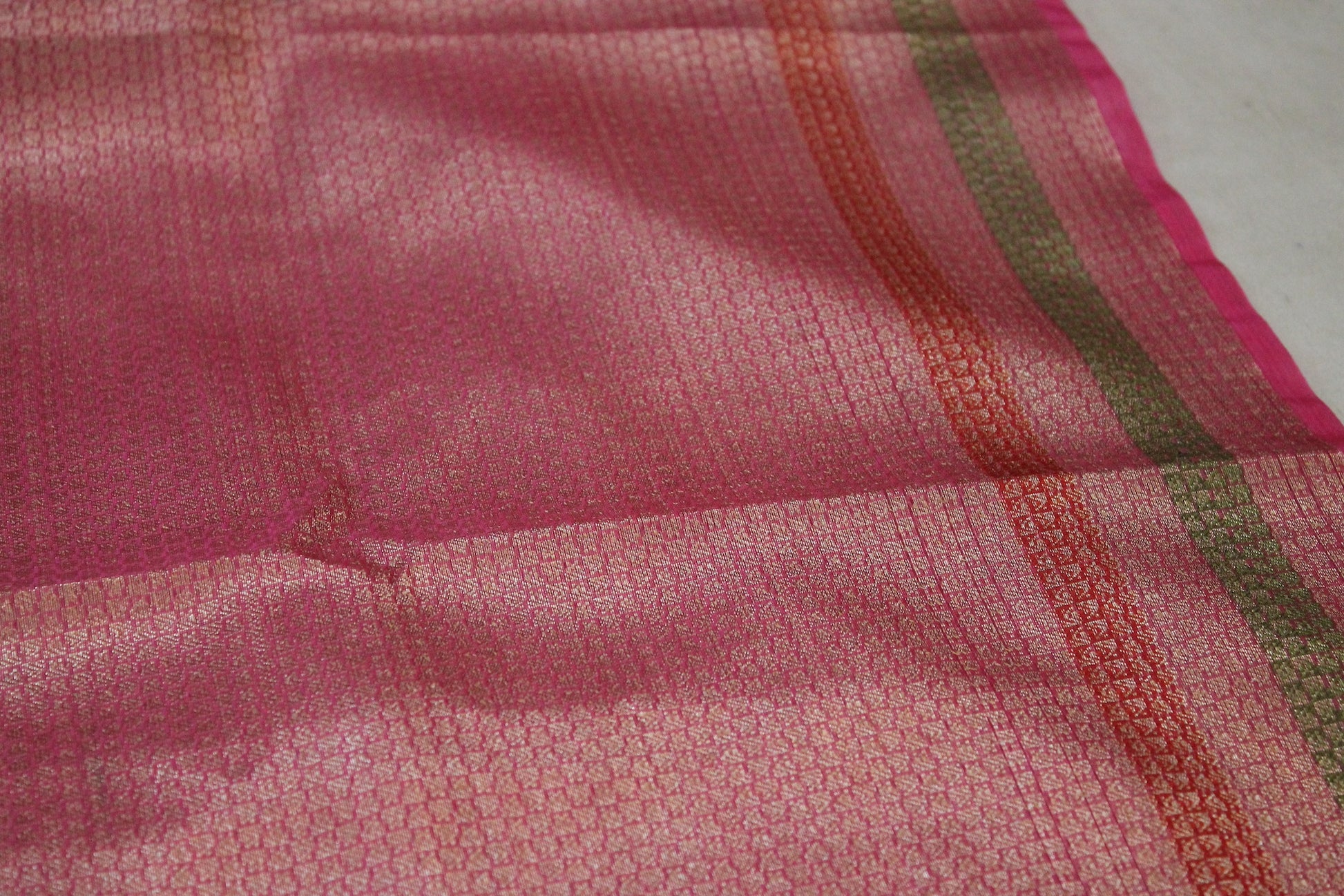 Exquisite Pink Kora Organza Handloom Banarasi Saree by Shades Of Benares - banarasi - banarasi saree shop