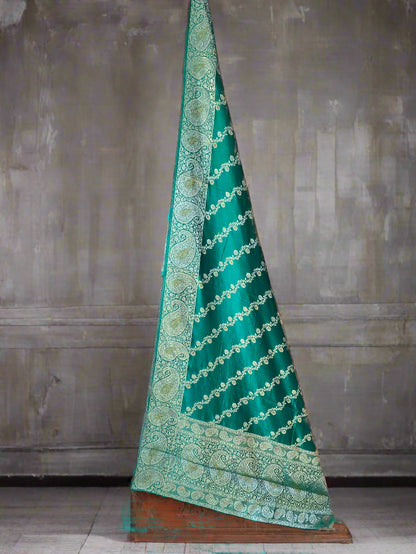 Sea Green Pure Chiniya Moonga Silk Handloom Banarasi Saree by Shades Of Banaras - banarasi - banarasi saree shop - banarasi saree manufacturers - banarasi saree wholesale - banaraasi sarees