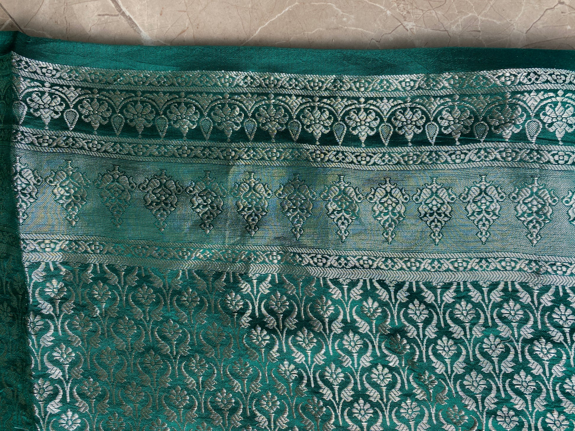 Sea Green Pure Chiniya Moonga Silk Handloom Banarasi Saree by Shades Of Banaras - banarasi - banarasi saree shop - banarasi saree manufacturers - banarasi saree wholesale - banaraasi sarees