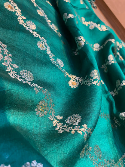 Sea Green Pure Chiniya Moonga Silk Handloom Banarasi Saree by Shades Of Banaras - banarasi - banarasi saree shop - banarasi saree manufacturers - banarasi saree wholesale - banaraasi sarees