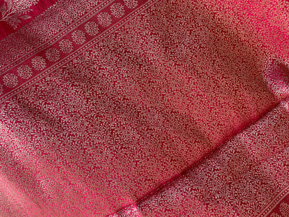 Matt Pink Pure Chiniya Moonga Silk Handloom Banarasi Saree by Shades Of Banaras - banarasi - banarasi saree shop - banarasi saree manufacturers - banarasi saree wholesale - banaraasi sarees