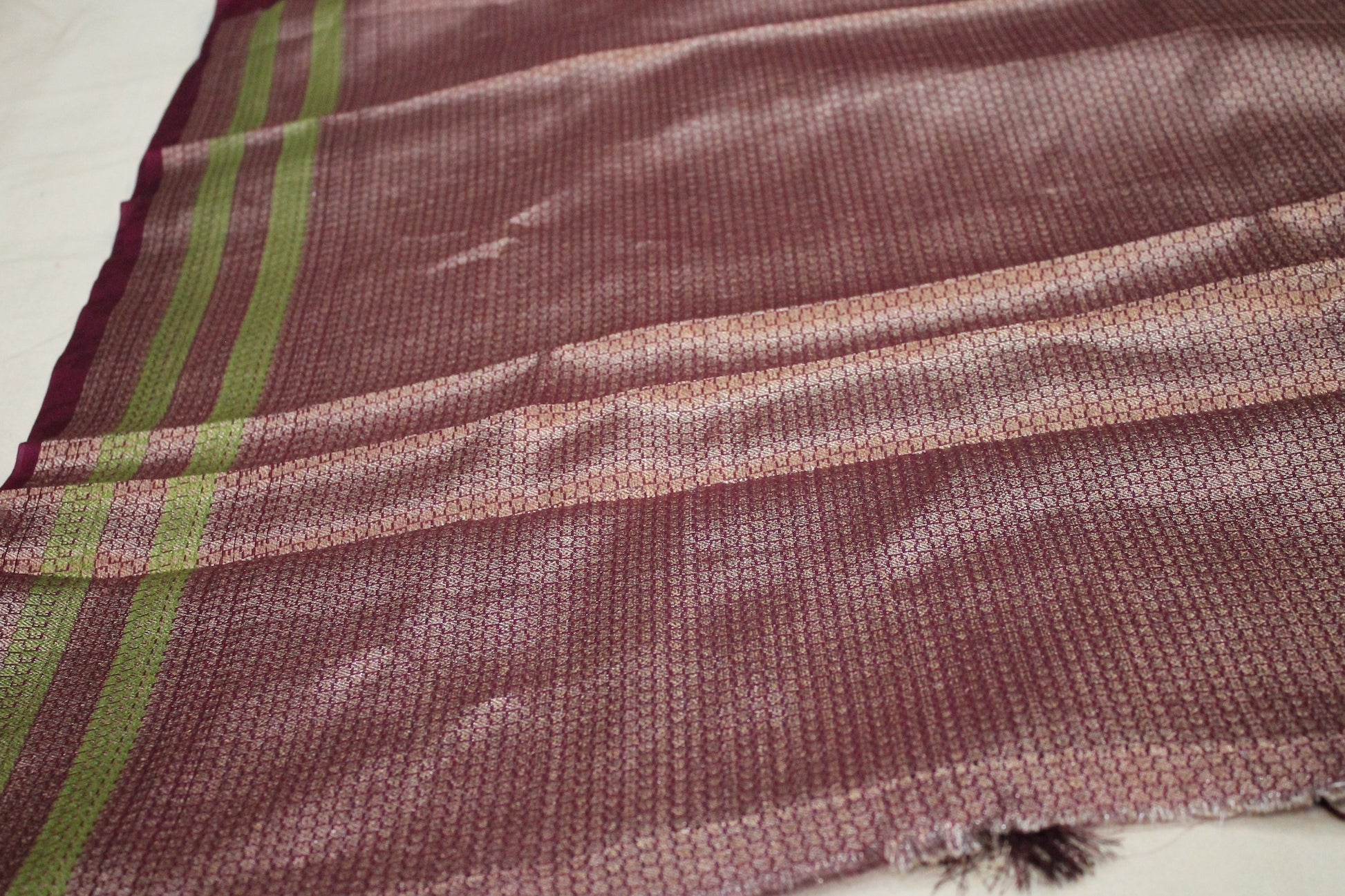 Wine Kora Organza Handloom Banarasi Saree by Shades Of Benares - banarasi - banarasi saree shop