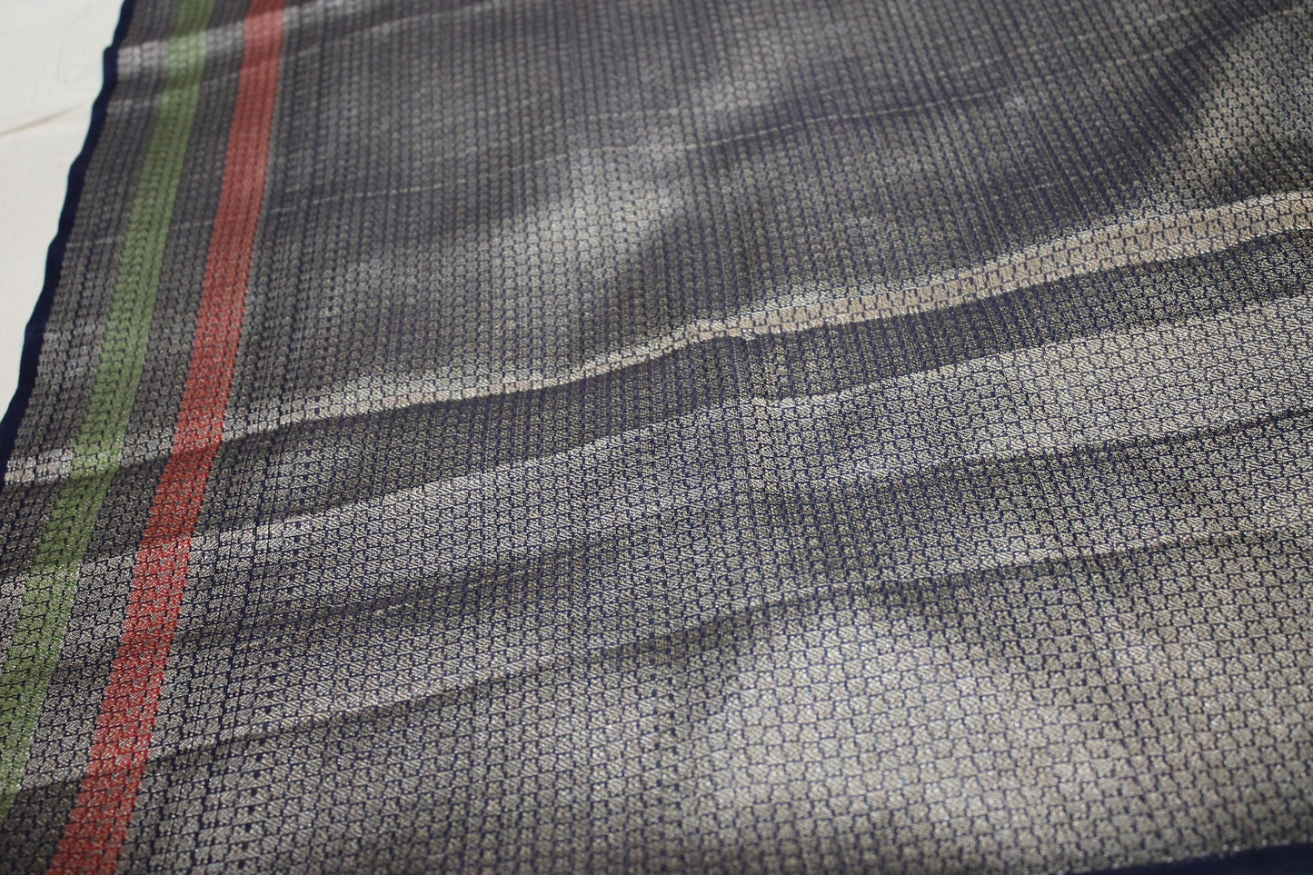 Navy Blue Kora Organza Handloom Banarasi Saree by Shades Of Benares - banarasi - banarasi saree shop