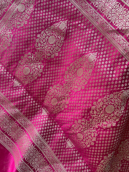 Pink Pure Chiniya Moonga Silk Handloom Banarasi Saree by Shades Of Banaras - banarasi - banarasi saree shop - banarasi saree manufacturers - banarasi saree wholesale - banaraasi sarees