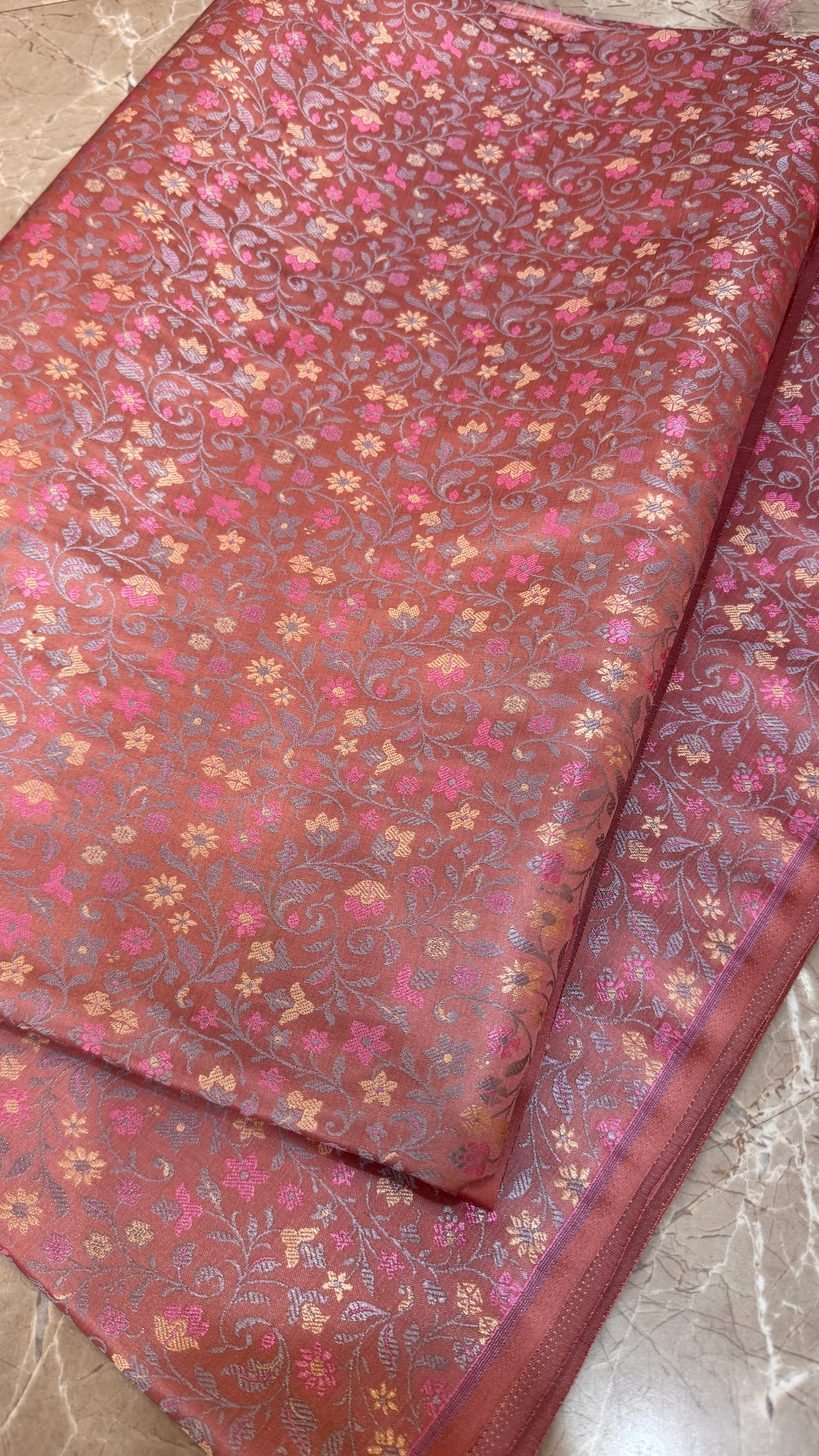 Blush Royale Couture Tanchui Brocade — Pure Silk Banaras Dress Material (By Meter) by Shades Of Banaras - banarasi - banarasi saree shop - banarasi saree manufacturers - banarasi saree wholesale - banaraasi sarees - banarasi sari - banarasi saris - silk saree - silk sari - wedding saree - wedding sari - designer sari - wedding collection - gifting