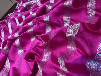 Pink Pure Chiniya Moonga Silk Handloom Banarasi Saree by Shades Of Banaras - banarasi - banarasi saree shop - banarasi saree manufacturers - banarasi saree wholesale - banaraasi sarees