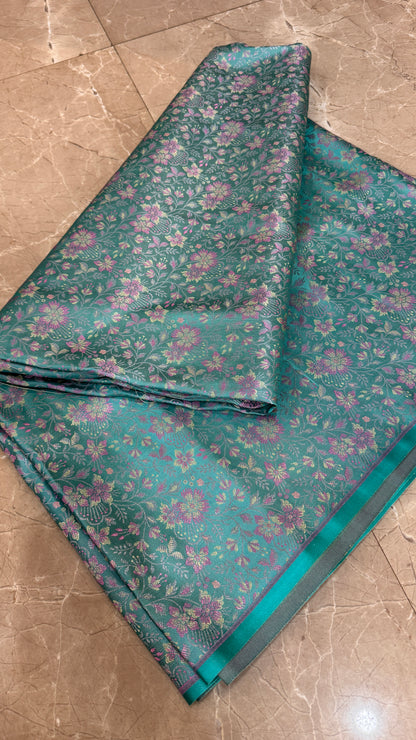 Metallic Blue Couture Tanchui Brocade — Pure Silk Banaras Dress Material (By Meter) by Shades Of Banaras - banarasi - banarasi saree shop - banarasi saree manufacturers - banarasi saree wholesale - banaraasi sarees - banarasi sari - banarasi saris