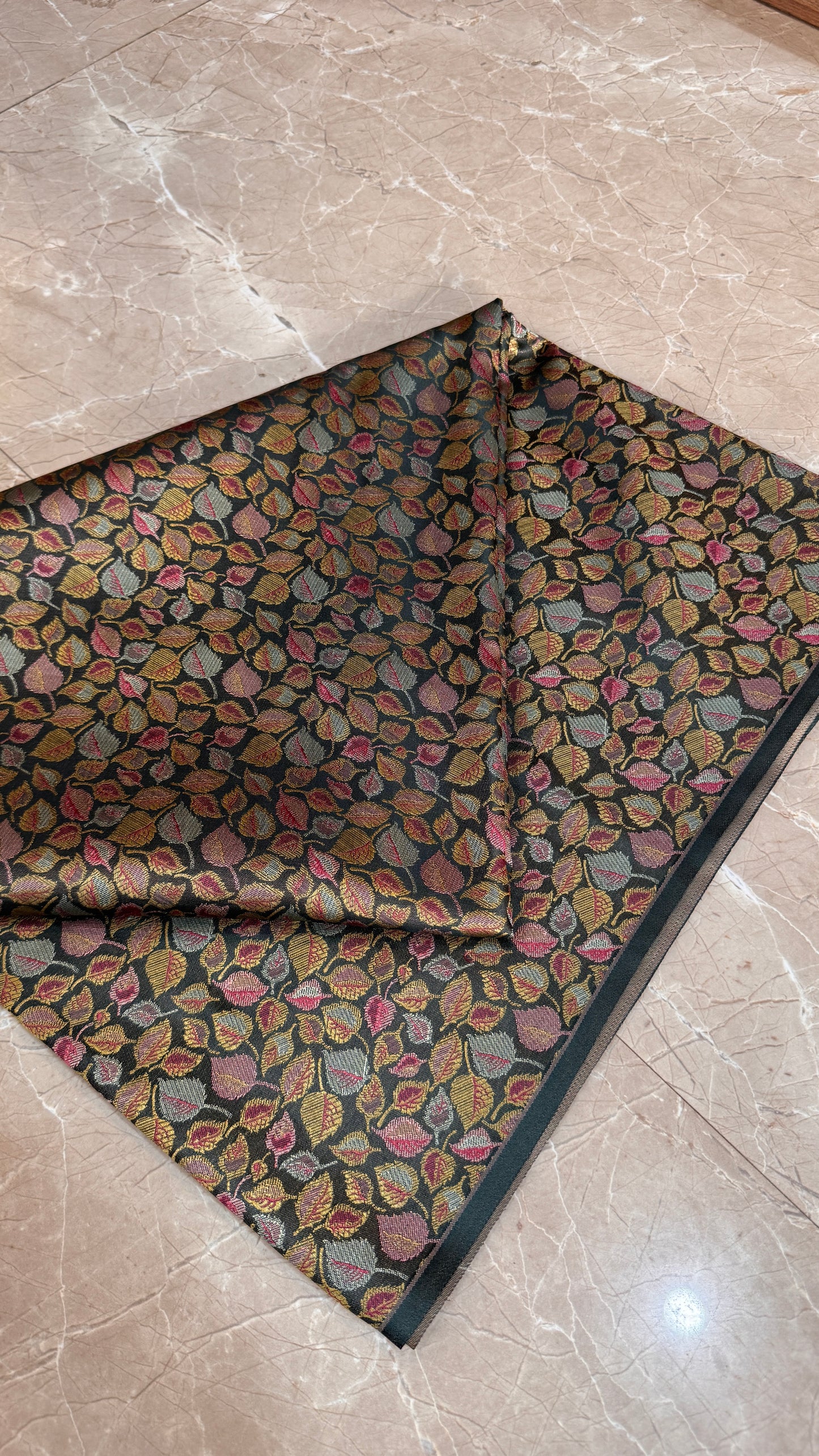 Midnight Noir Couture Tanchui Brocade — Pure Silk Banaras Dress Material (By Meter) by Shades Of Banaras - banarasi - banarasi saree shop - banarasi saree manufacturers - banarasi saree wholesale - banaraasi sarees - banarasi sari - banarasi saris - silk saree - silk sari - wedding saree - wedding sari - designer sari - wedding collection - gifting