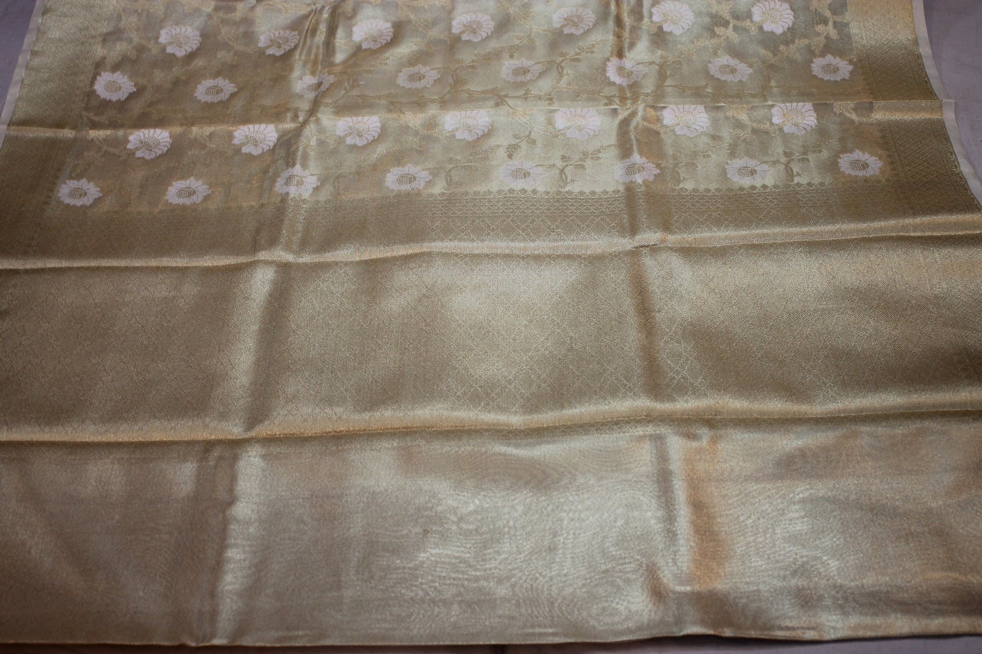 Elegance of Golden Pure Tissue Silk Saree | Limited Edition by Shades Of Benares - banarasi - banarasi saree shop