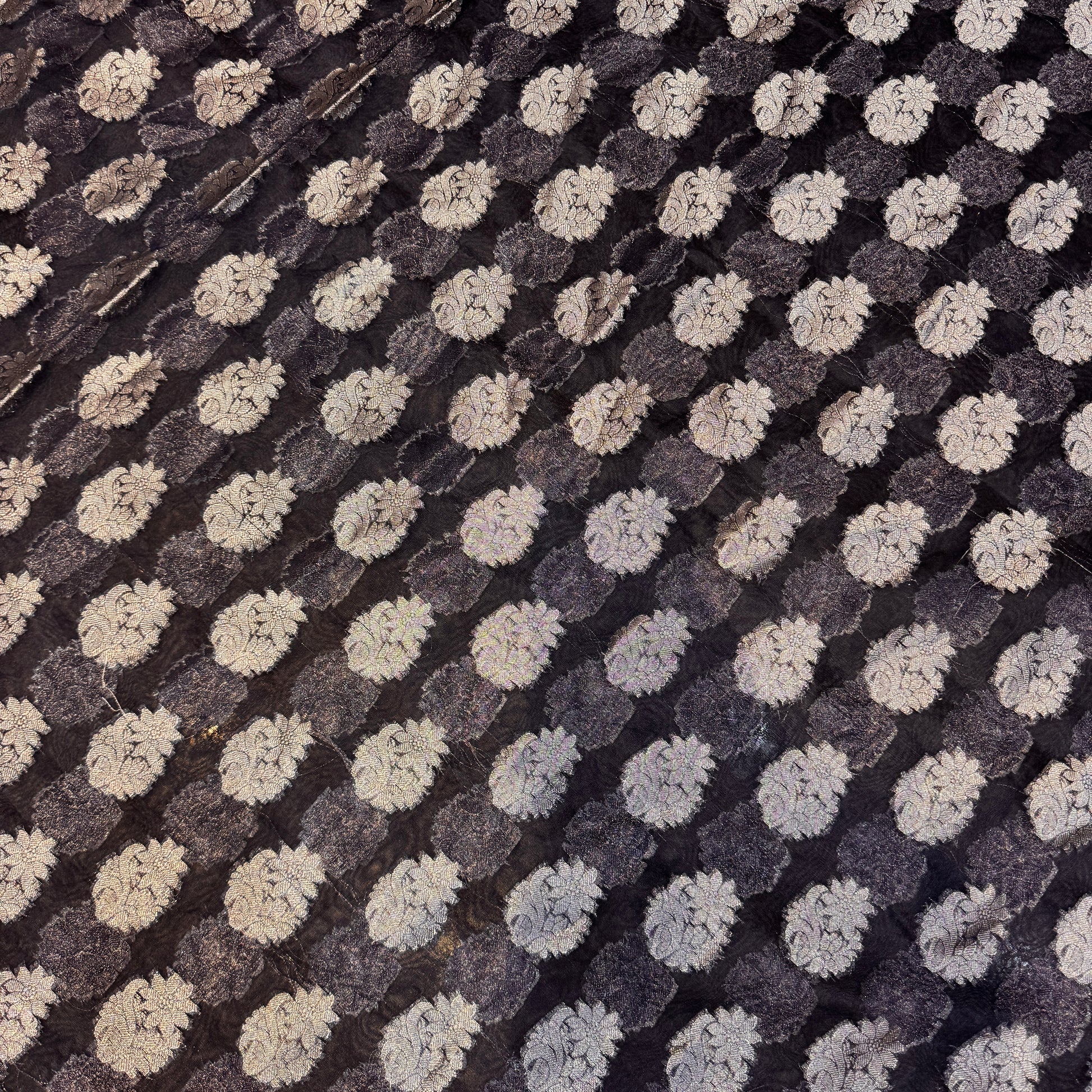 Midnight Navy Cotton Organza Handloom Saree with Gold Zari Butis by Shades Of Banaras - banarasi - banarasi saree shop - banarasi saree manufacturers - banarasi saree wholesale - banaraasi sarees - banarasi sari - banarasi saris