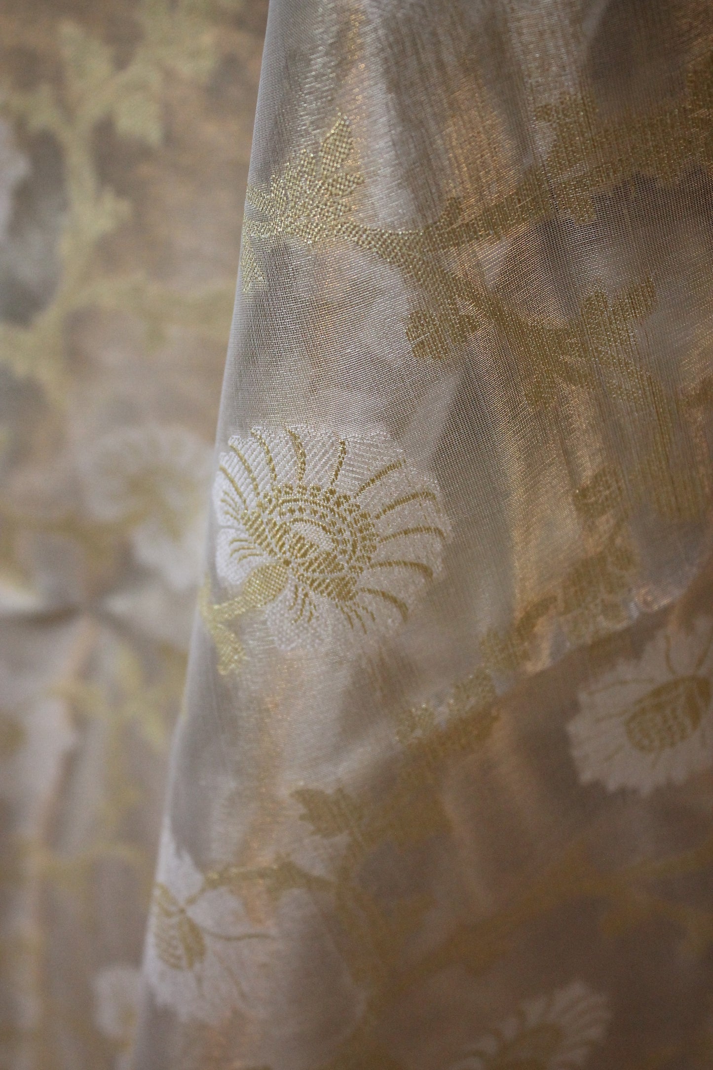 Discover the Sophistication of Beige Pure Tissue Silk Saree | Limited Edition by Shades Of Benares - banarasi - banarasi saree shop