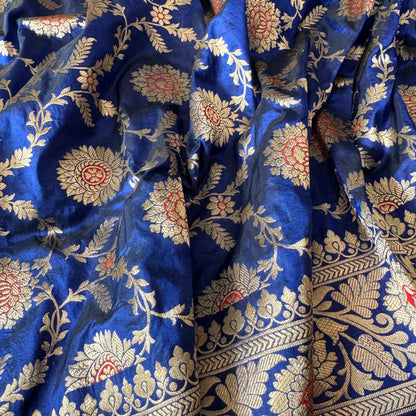 Royal Blue Minakari Jaal Couture Banarasi Saree – Pure Silk Luxe by Shades Of Banaras - banarasi - banarasi saree shop - banarasi saree manufacturers - banarasi saree wholesale - banaraasi sarees - banarasi sari - banarasi saris