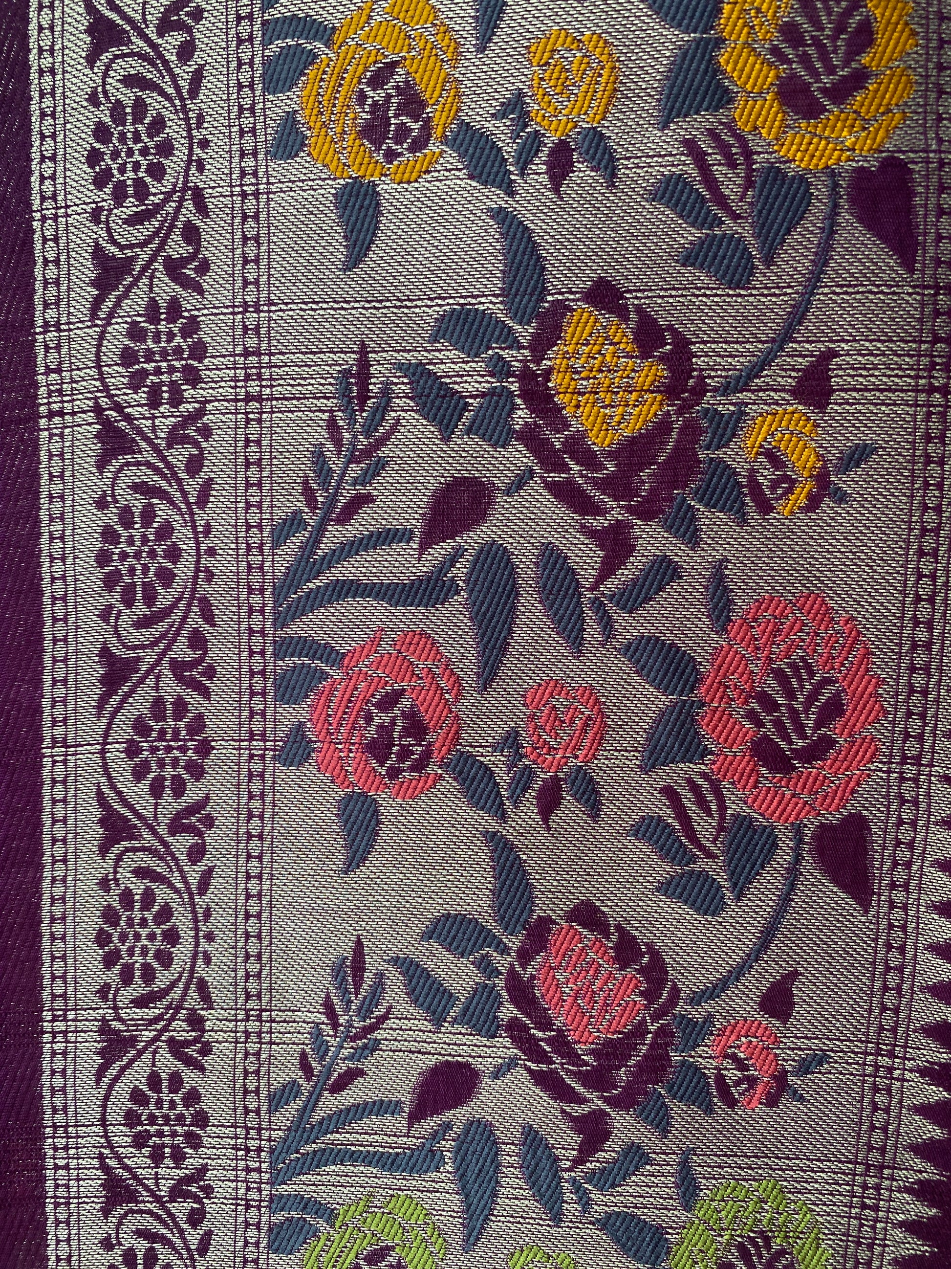 The Magenta Dream: Pure Tussar Silk Banarasi Saree with Paithani Border by Shades Of Banaras - banarasi - banarasi saree shop - banarasi saree manufacturers - banarasi saree wholesale - banaraasi sarees